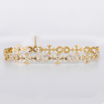 10k Gold Diamond Infinity Cross Bracelet - 20239