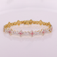 10k Gold Natural Diamond 10mm Clover Bracelet - 20219