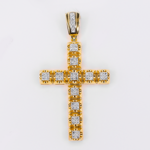 10k Gold Diamond Cross Pendant - 60627