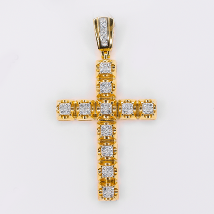 10k Gold Diamond Cross Pendant - 60627