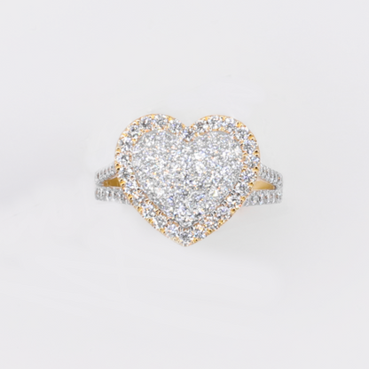 10k Solid Gold VS Diamond 3D Heart Ring - 30348