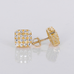 14k Solid Gold 11mm Lab Diamond Square Earrings - 50316