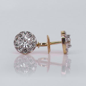 14k Solid Gold 8mm VS1 Diamond 3D Cluster Earrings - 50272