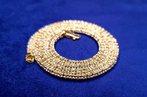 14K Solid Gold Diamond Cut Ice Chain