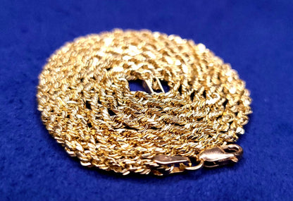 14k Solid Gold 3mm Rope Chain