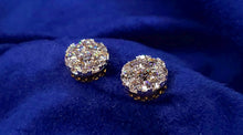 Load image into Gallery viewer, 14k Solid Gold 11mm VS1 Cluster Earrings