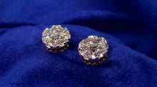 Load image into Gallery viewer, 14k Solid Gold 9mm VS1 Cluster Earrings