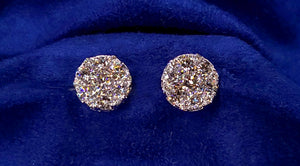 14k Solid Gold 11mm VS1 Cluster Earrings