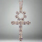 14k Solid Gold VVS Diamond 2.5" Baguette Ankh Pendant - 60040