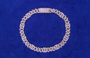 Solid 10k Gold 7mm Diamond Gucci-Cuban Bracelet