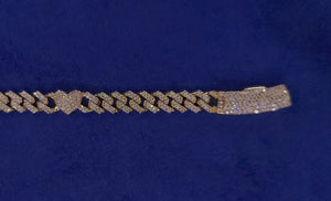 10k Solid Gold Diamond Cuban with Hearts Chain