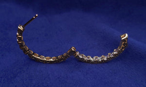 14k Solid Gold Diamond Hoop Earrings