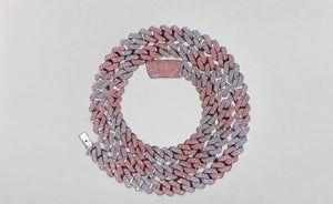 10k Solid Two-Tone Gold 8.5mm Diamond Cuban Chain