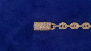 Solid 10k Gold 7.5mm Diamond Gucci Link Bracelet