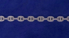 Load image into Gallery viewer, Solid 10k Gold 7.5mm Diamond Gucci Link Bracelet