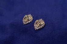 Load image into Gallery viewer, Solid 10k Gold 12mm Diamond Lion Earrings