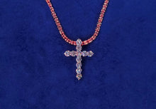 Load image into Gallery viewer, 14k Solid Gold 12-Pointer VS1 Diamond Cross Pendant and Ice Chain set