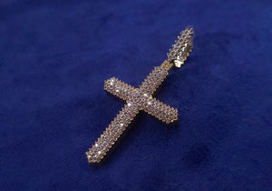 10k Solid Gold VS Diamond 3D Cross