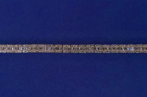 Solid 10k Gold Baguette Diamond Tennis Bracelet