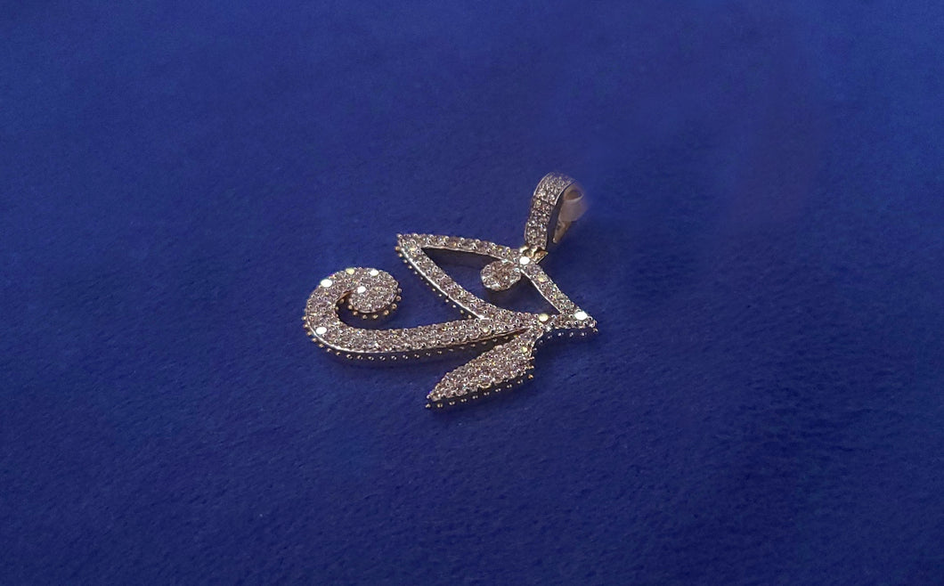 10k Solid Gold Diamond Eye Of Horus Pendant