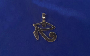 10k Solid Gold Diamond Eye Of Horus Pendant