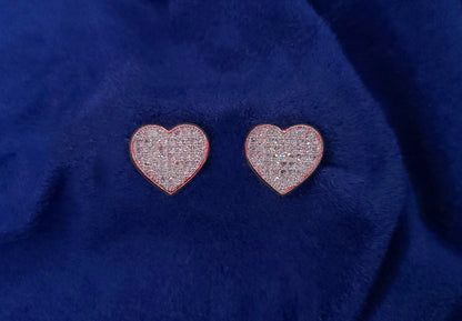14k Solid Gold Large 10mm Heart Earrings