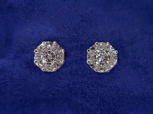 Load image into Gallery viewer, 14k Solid Gold VS1 Diamond 8mm Round Pie-Cut Earrings