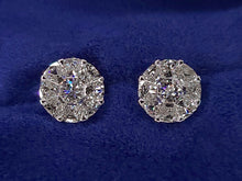 Load image into Gallery viewer, 14k Solid Gold VS1 Diamond 9mm Round Pie-Cut Earrings
