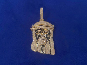 10k Solid Gold Diamond Medium Jesus Head