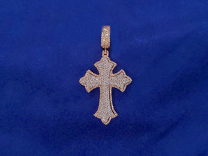 10k Solid Gold and Diamond 3D Cross - Solid Back 1.75"