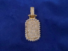 Load image into Gallery viewer, 14k Solid Gold and Diamond Dog Tag Pendant - Solid Back