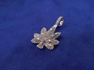 10k Solid Gold and VS1 Diamond Marijuana Pendant