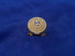 10k Solid Gold Diamond Large Cake Ring