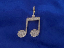 Load image into Gallery viewer, 10k Solid Gold Diamond Music Note Pendant - Solid Back