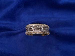 10k Solid Gold VS Diamond Double-row Baguette Band