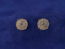 Load image into Gallery viewer, 14k Solid Gold VS Diamond 9mm Cluster Earrings