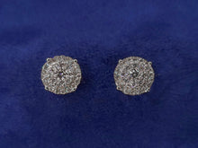 Load image into Gallery viewer, 14k Solid Gold VS Diamond 9mm Cluster Earrings