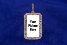Load image into Gallery viewer, Solid 10k Gold Baguette Diamond Rectangular Picture Pendant